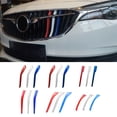 thumbnail image 4 of facefd 3pcs Replacement for Buick Excelle 15-17 Regal 14-16 Tricolor Stripe Car Decoration ABS Clips Front Grille Trim Sticker, 4 of 5