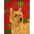 thumbnail image 1 of Carolines Treasures SS4706GF Norwich Terrier Flocons de Neige Rouges et Verts Drapeau de Noël Taille Jardin, 1 of 3