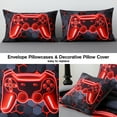 thumbnail image 6 of OKKEEY Gaming Bedding Sets for Boys, Kids Teens Bed in a Bag Twin Gaming Comforter Set, 6 Pcs Neon Red Gamer Microfiber Quilt Set with Pillowcase, Flat Sheet, Fitted Sheet for All Season, 6 of 9