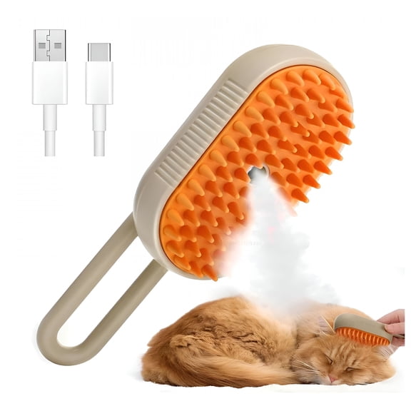 ACDANC Pet Steam Groomer Brush, 4 in 1 Cat Steam Brush for Massaging and Cleaning Shedding Pet Hair, Multifunctional Hair Removal Comb for Cats Dogs