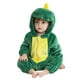 thumbnail image 1 of Green Dinosaur Zipper Hooded Onesie Nightshirt Stylish Soft Loose Home Rompers for Kids Boy Girl, 1 of 5