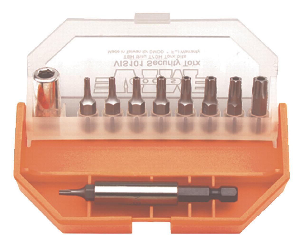 11 Piece T8HT40H Torx Security Bit Set