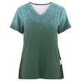 thumbnail image 1 of Pntutb Mujeres Tiy-Dye Manga corta con cuello en V tops Uniforme de trabajo Blusa con estampado degradado Pntutb Pntutb-3046, 1 of 5