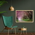 thumbnail image 2 of Japanese Garden Wall Art with Frame, National Park in Chiang Mai Cherry Blossoms Spring Picture, Printed Fabric Poster for Bathroom Living Room, 35" x 23", Fuchsia Brown Fern Green, by Ambesonne, 2 of 2