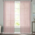 thumbnail image 2 of Red Striped Sheer Curtains 84 Inches Long 2 Panels Set, Window Sheer Curtains for Living Room/Bedroom, Red White Stripes Farmhouse Light Filtering Rod Pocket Curtain 52'' x 84'' x 2, 2 of 7