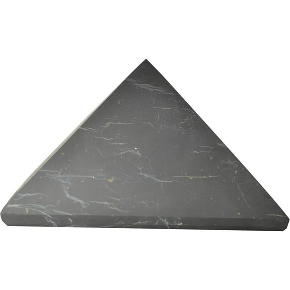 Shungite Miracle Pyramid Unpolished 100mm (3.94 inches) - Natural Healing Crystal for Chakra Balancing & Cleanse
