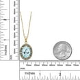thumbnail image 3 of Gem Stone King 18K Yellow Gold Plated Silver Sky Blue Topaz Pendant Necklace for Women (7.02 Cttw, Oval 14X10MM, Gemstone November Birthstone, with 18 inch Silver Chain), 3 of 5