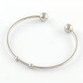 thumbnail image 2 of Tarnish Resistant 304 Stainless Steel Cuff Bangle Making with 201 Stainless Steel Beads Stainless Steel color 57mm Stainless Steel, 2 of 2