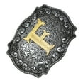 thumbnail image 2 of tredstone Western Cowboy Golden Initial Letter A-Z Metal Belt Buckle Men's Accessory F, 2 of 9