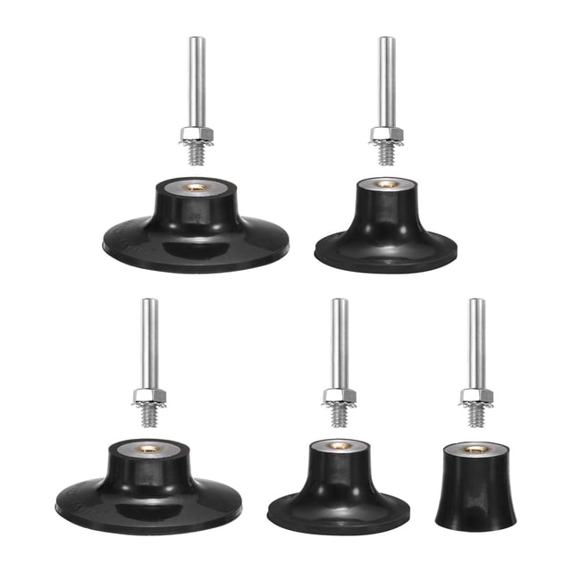 Uxcell 5-Pack 1" 2 "3" Disc Pad Holder Quick Change Discs 1/4" Shank Holder Mandrel for Die Grinder Sanding Discs, Black