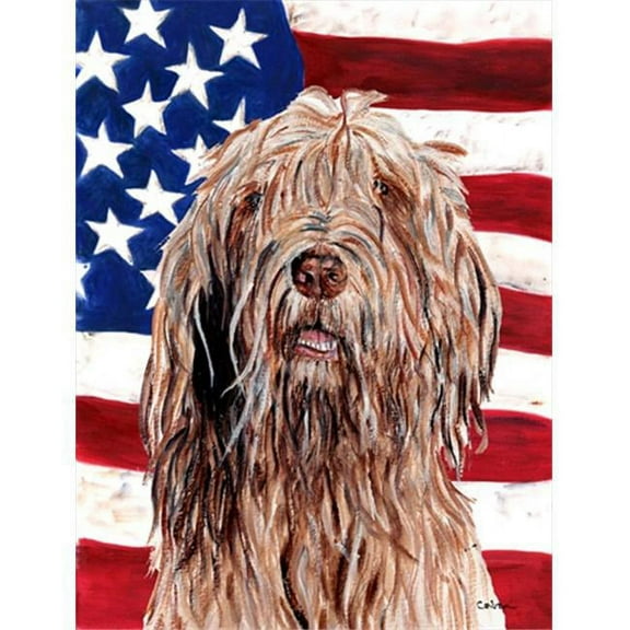 Otterhound with American Flag USA Flag Garden Size