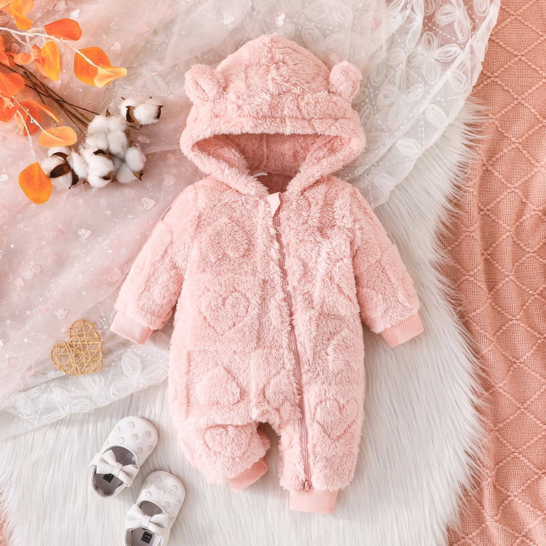FYMNSI Baby Girls Boys Winter Clothes Newborn Fleece Rompers