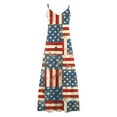 thumbnail image 4 of Cmfcve 4th of July Patriotic Dresses Star-Spangled Printed Bohemian Beach Dresses Sleeveless V-neck Summer Flowy Maxi Dress, 4 of 5