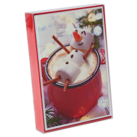 Christmas Greetings American Greetings 12-Count Marshmallow Man Christmas Boxed Cards and White Envelopes ()