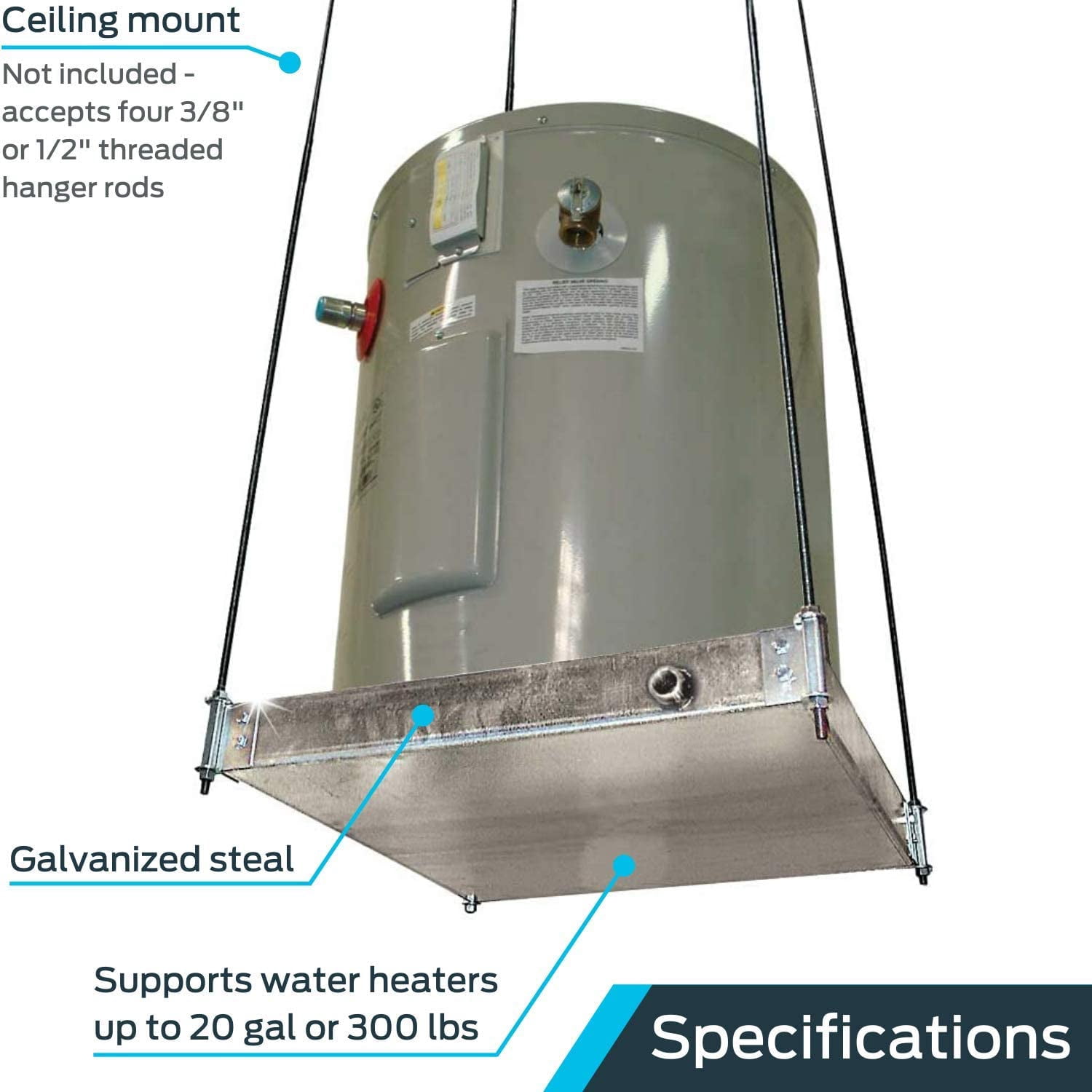 Manufacturer Varies Water Heater Platform,Ceiling Mount 30-SWHP-M