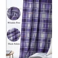thumbnail image 6 of Purple Plaid Black Out Curtains 72 Inch Long, Light Blocking Drapes with Black Liner, Modern Art Checkered Farmhouse Thermal Insulated Blackout Curtains for Bedroom Living Room 52"x72" 2 Panels, 6 of 8