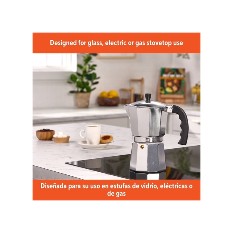 IMUSA 12-Cup Stovetop Espresso Maker, Cast Aluminum Moka Pot