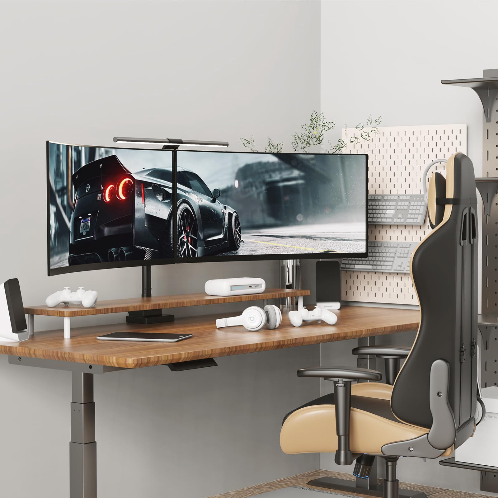 PUTORSEN 24-57 inch Dual Vertical Monitor Mount, Heavy Duty Monitor Arm for 2 Monitors, up to 59.4 lbs, Extra Tall/Wide Adjustable, Premium Aluminum Dual Monitor Desk Mount, VESA 75x75-200x200 mm