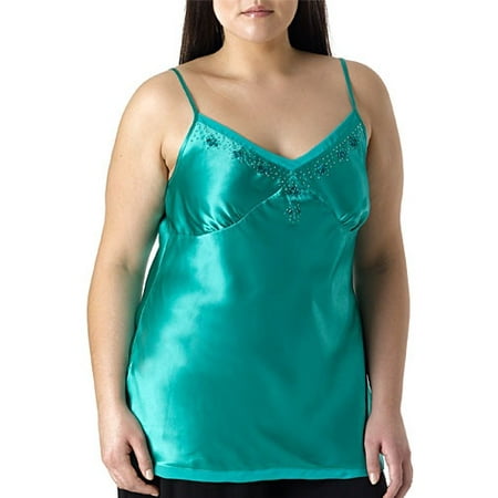 Women's Plus Beaded Silk Cami
