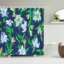 Nordic style Flower Leaf Plant Printed Fabric Shower Curtains Floral Bath Screen Waterproof Products Bathroom Decor with