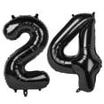 thumbnail image 1 of Globo Upegesy número 24 negro de 40 cm para fiesta de cumpleaños, 1 of 6