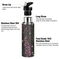thumbnail image 3 of Yayeee 20oz Insulated Water Bottle Double Wall Stainless Steel with Flip Straw Lid, Dark Purple Floral Pattern, 3 of 7