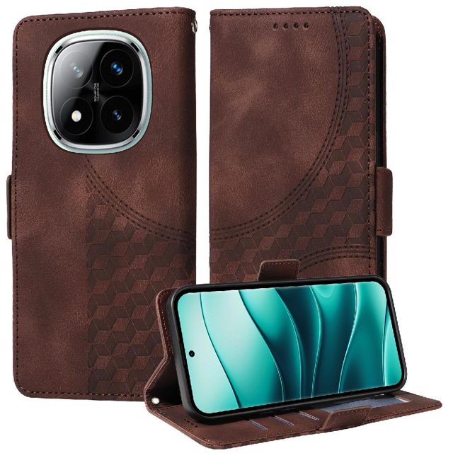 Funda GANGXUN para Xiaomi Redmi Note 14 Pro 5G con diseño acolchado elegante, cuero PU, protección total y ajuste preciso