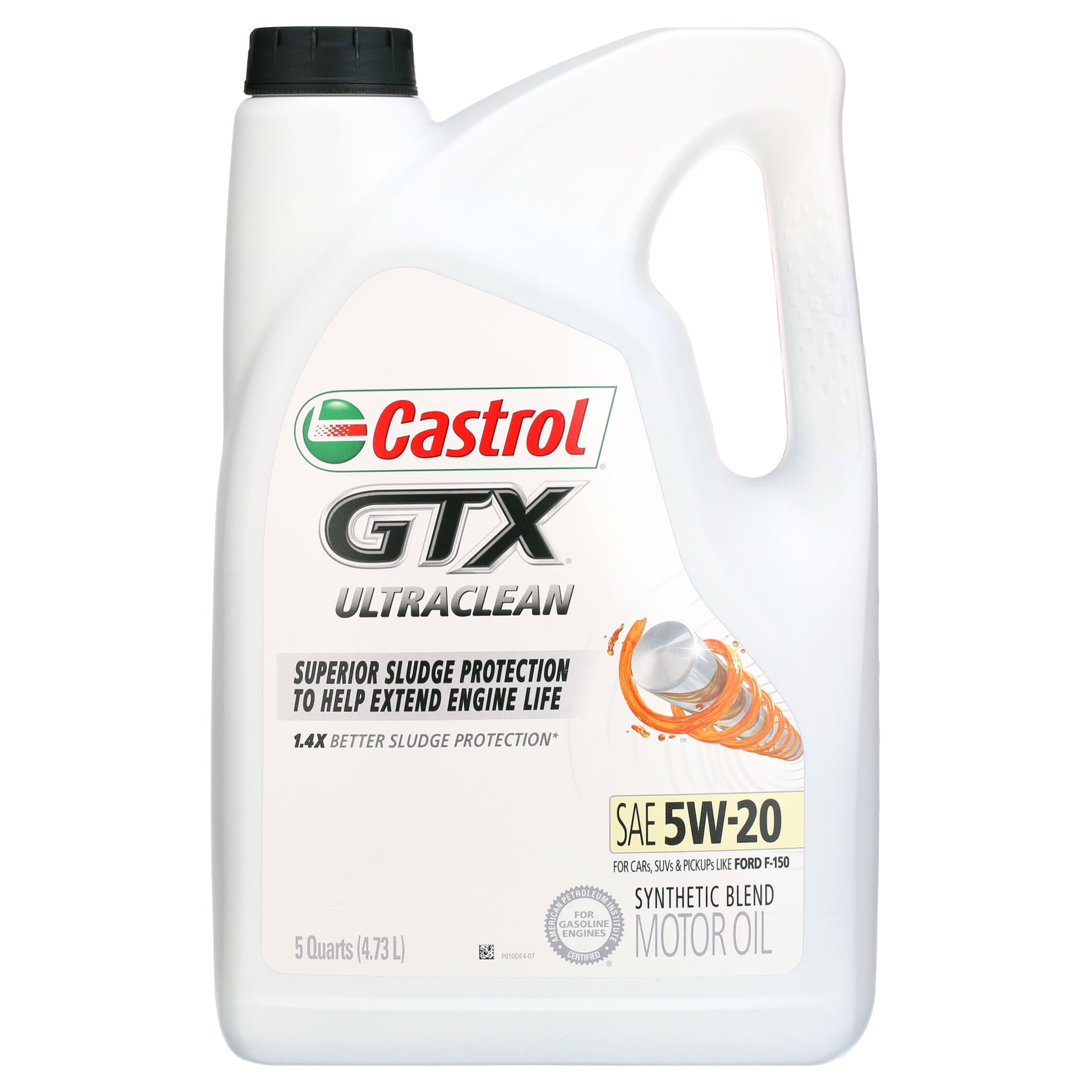 Castrol GTX Ultraclean 5W-20 Synthetic Blend Motor Oil, 5 Quarts
