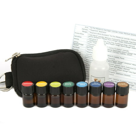 Essential Oil Young Living Compare Keychain Kit-(8) 2ml Frankincense, Oregano, Tea Tree, Lemon, Lavender, Peppermint, Immunity & Sore Muscle