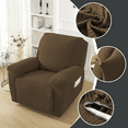 thumbnail image 6 of Northern Brothers 4-Piece Stretch Recliner Slipcovers, #2 Jacquard, Fits XL 1-Seater, Brown, 6 of 7