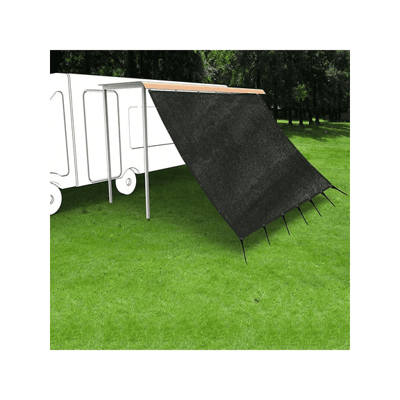 RV Awning Privacy Side Sunblock Shade Drop, 8x8ft ,Black