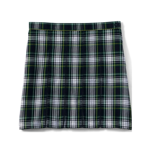 Lands' End School Uniform Girls Plaid Box Pleat Skirt Top of the Knee