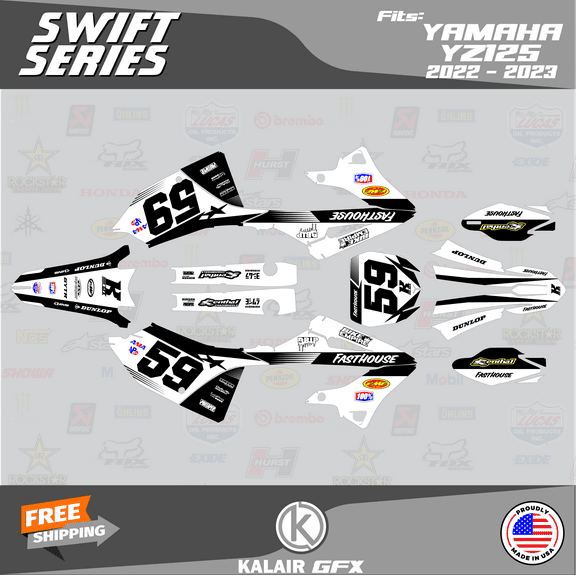 Kalair GFX Graphics Kit for Yamaha YZ125 (2022-2023) Swift Series