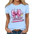 thumbnail image 2 of Xuyuer Women Graphic Print Round Neck Short Sleeve T-Shirt, Summer T-Shirt For School Season, 2 of 5