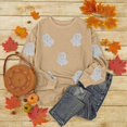 thumbnail image 4 of CONZONE Halloween Womens Sweatshirts Sequin Ghost Graphic Oversized Sweatshirt for Women Spooky Season Fall Winter Pullover Tops, 4 of 4
