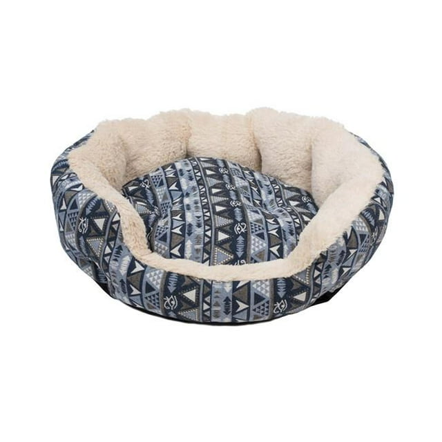 Wags N Moustaches OTTO 14939D12 Matelas pour Chien & Chats - Bohème - Rond - Bleu