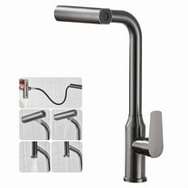 New Raindance Kitchen Faucet, Waterfall Kitchen Faucet with Pull-Out Sprayer, 4-Mode Sprayer, 360° Swivel Kitchen Sink Faucet, High Arc Single Hole Sink Faucet