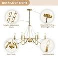 thumbnail image 4 of LovingAHome 6 Light Candle Stick Chandeliers with Crystal Gold Pendant Light  for Living Room Dining Room, 4 of 7