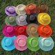 thumbnail image 3 of Makaron-sombrero de paja con lazo y logo M para el sol, sombrero cóncavo-convexo, cinta elástica coreana, para playa, color caramelo, 3 of 4