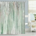 thumbnail image 2 of Abstract Shower Curtain, Modern Aesthetic Stripe Shower Curtain Set 72 X 72 Inches with 12 Hooks for Bathtub Bathroom Gray Green Contemporary Abstract Painting Fabric, 2 of 6