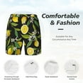 thumbnail image 4 of Kdxio Lemon Fruits Flowers Leaves Print Men'S Swim Trunks With Compression Liner 7 Inch Inseam Quick Dry Swim Shorts, 4 of 7