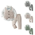 thumbnail image 3 of Coerni Boy Clothes Suits, Formal Dress Shirt +Vest+Suspender Pants Big Kid Gentleman Wedding Outfits 1-6 Years Clothes Set, 3 of 3