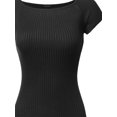 thumbnail image 3 of FashionOutfit Women's Basic Ribbed Off The Shoulder Top, 3 of 3