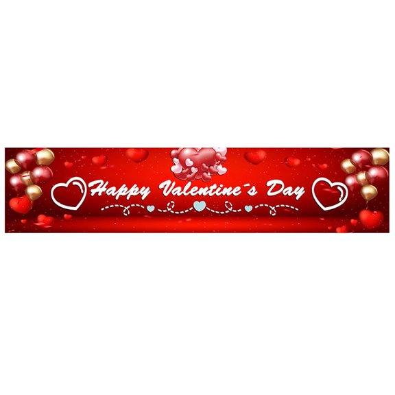 LABRIMP Valentines Day Banner Red Romantic Heart Printing Decorative Party Hanging Pendant