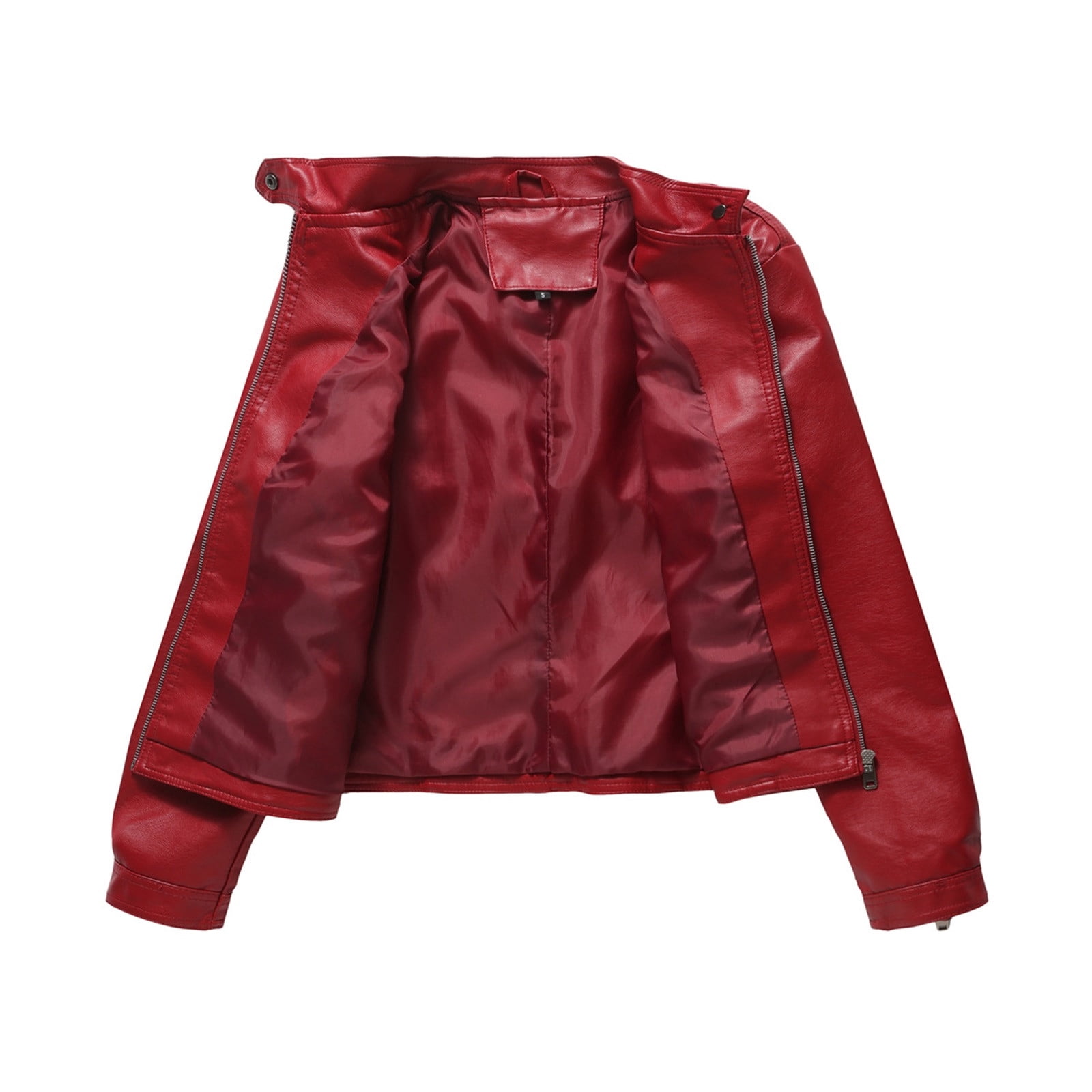 Leather Jacket Women 2024 Fall Women's Faux Leather Blazer Jacket Vegan Leather Coat for Women Relaxed-fit Bomber Jacket Women Outerwear Jackets & Coats