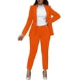 thumbnail image 2 of Bmisegm Women Solid Long Sleeved Suit Pockets Trousers Pants Suit Elegant Suit Orange XL, 2 of 6