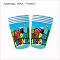 thumbnail image 3 of Juego de dibujos animados Super Bros niños decoraciones para fiesta de cumpleaños plato de papel globos vajilla decoración de baño de bebé suministros juguete para regalo, 3 of 4