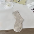 thumbnail image 4 of Calcetines de tubo de algodón liso con tiras apiladas de Oat de Whataatahia, 4 of 5
