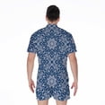 thumbnail image 2 of Blue And White Bohemian Mandala Short Sleeve Men'S Rompers Casual Summer Jumpsuits Outfit, 2 of 4
