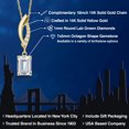 thumbnail image 2 of Gem Stone King 14K Yellow Gold White Moissanite and Lab Grown Diamond Pendant Necklace for Women | 1.03 Cttw | Gemstone Birthstone | Emerald Cut 7X5MM | With 18 inch Chain, 2 of 7